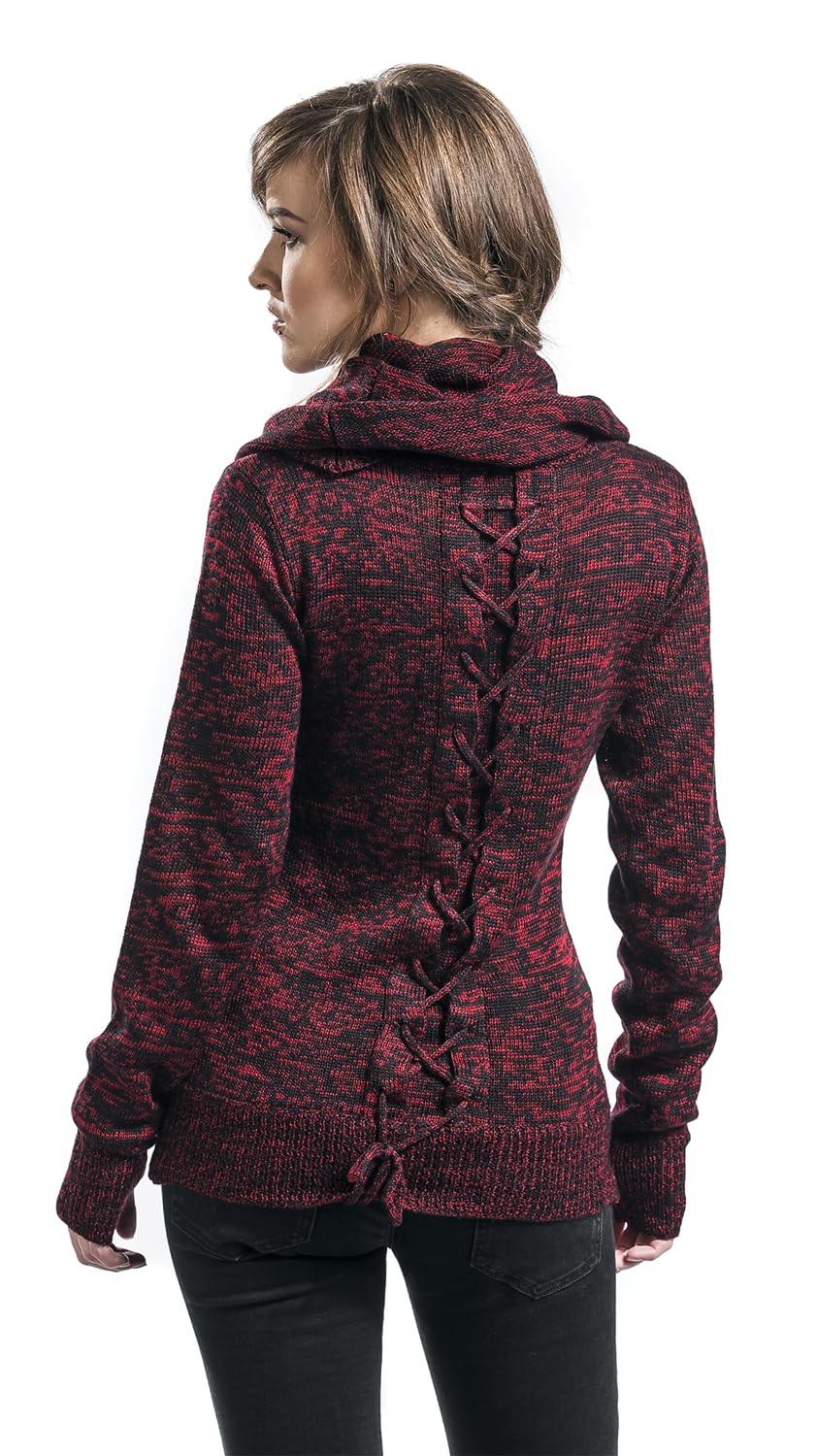 Black Premium by EMP Mujer Jersey Rojo Cuello Alto