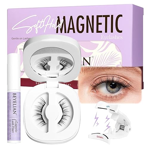 Miniatura 11 de BEYELIAN Pestañas magnéticas con kit de aplicador, pestañas magnéticas suaves mejoradas reutilizables con aspecto natural, sin pegamento, pestañas