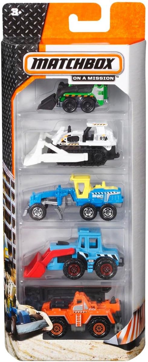 Matchbox 5-Pack of 1:64 Scale Vehicles, 5 Toy Car Collection of Real-World Replicas for Kids 3 Years Old & Up [Styles May Vary]