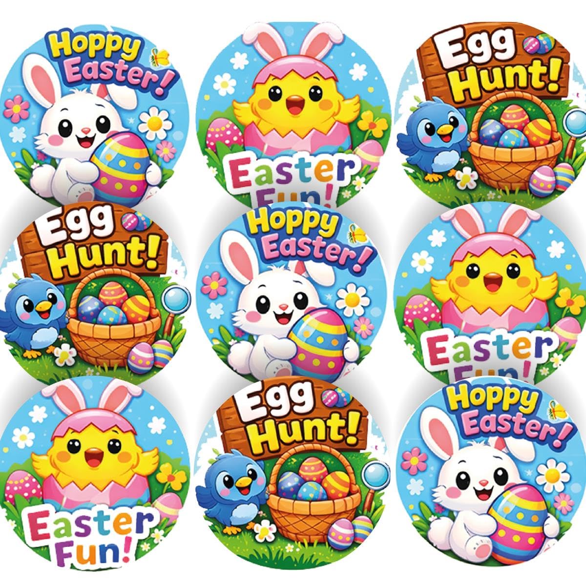 Sticker Stocker 144 Hoppy Easter Stickers 30Mm Bunny, Chick & Bird Easter Stickers For Teachers, Parents