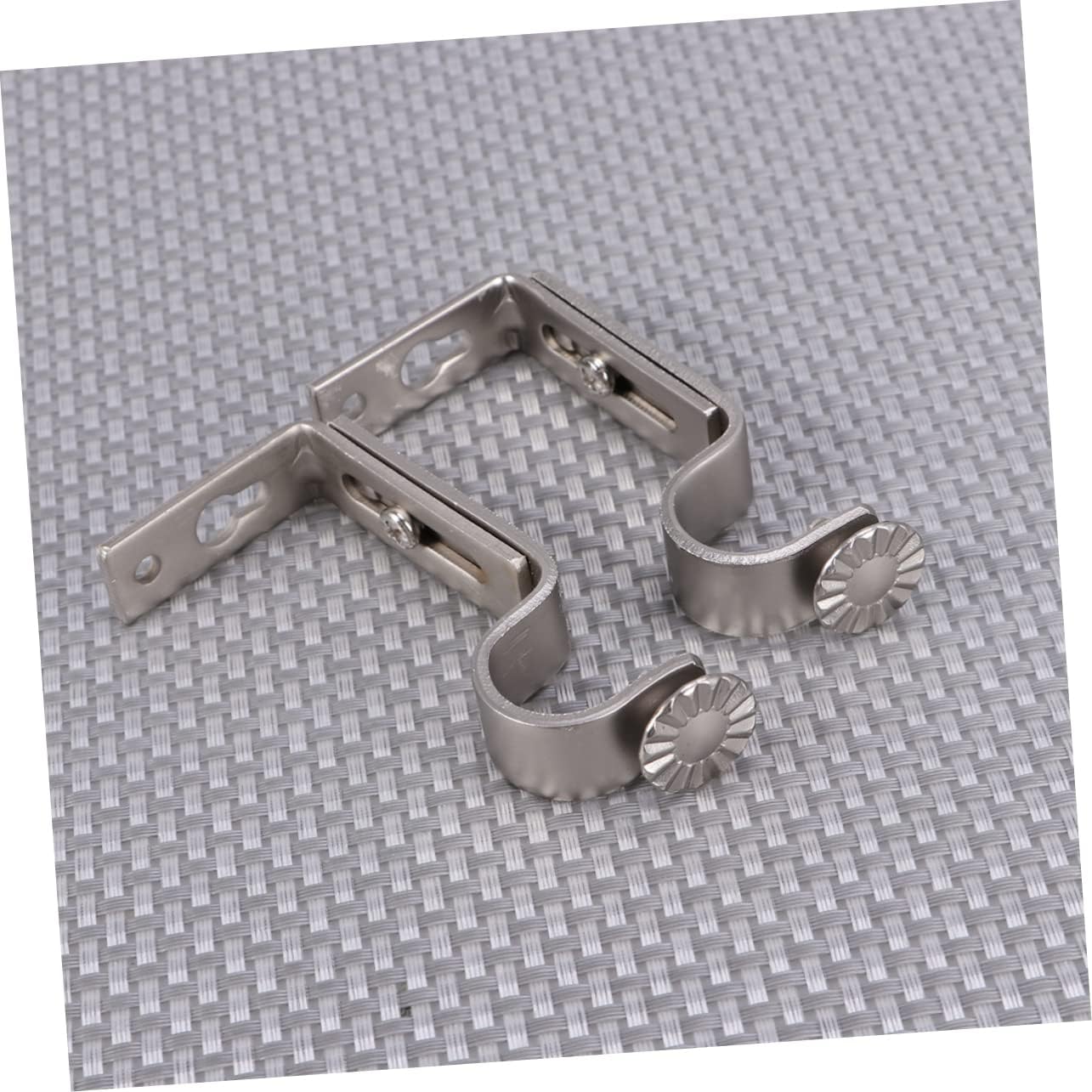 GARVALON 4pcs Mounting Holder for Drapery Rod Fit No Drill Bracket Sturdy Nickel Plated