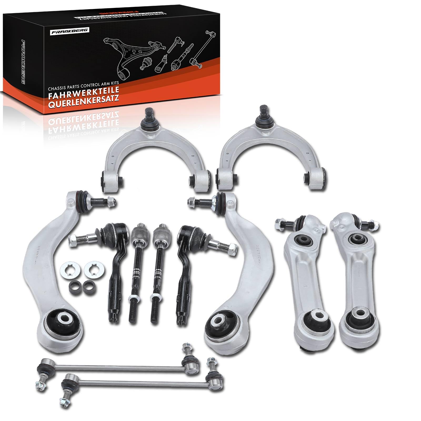 Frankberg 12x Kit de bras de suspension pour essieu avant 31356777319 | Compatible avec: Série 5 F10, Série 6 Cabriolet F12, Série 5 Touring F11, Coupé Série 6 F13