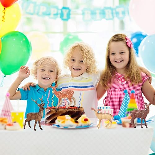 Miniatura 6 de Figuras de animales del bosque, 10 piezas de plástico realistas de animales del bosque silvestres, juego de figuras de animales del bosque,