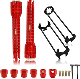 Multifunctional Kitchen Faucet Sink Basin Wrench, Kitchen Drain Tub Removal nut Plumbing Plumber, 8 in 1 and 14 in 1 Four-jaw Hex Wrench, for Tight Spaces Installation and Repairs Tools