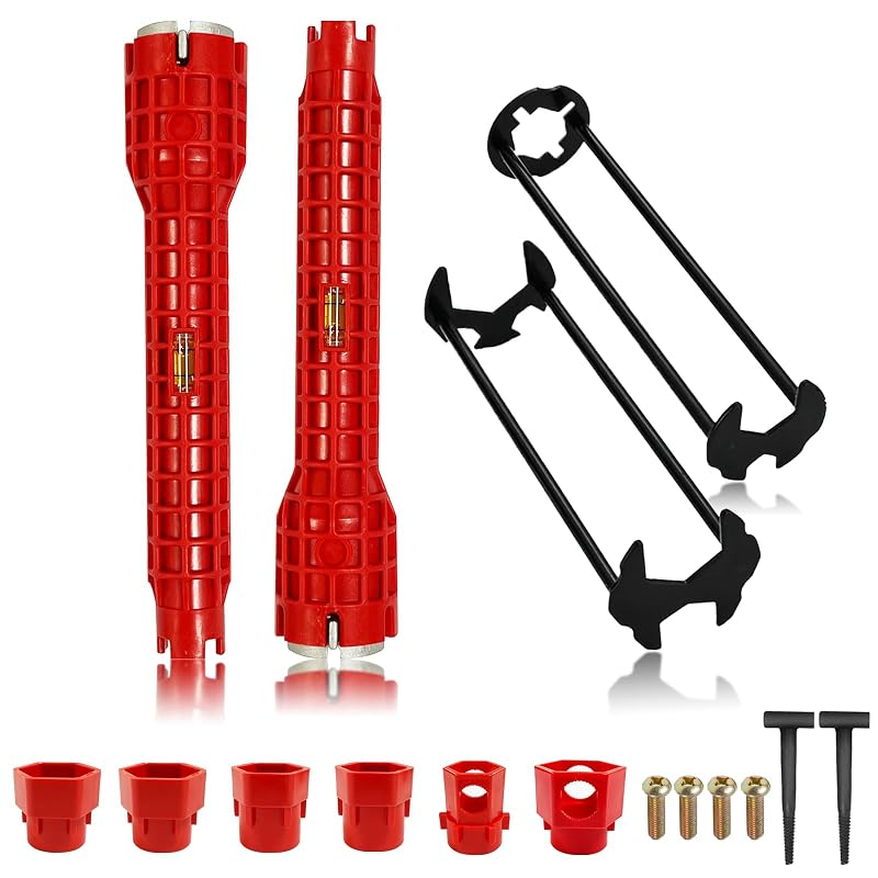 Kit de Chaves para Torneira e Cuba Rmannke 8 em 1 e 14 em 1 com Chave Sextavada de Quatro Garras para Espaços Estreitos