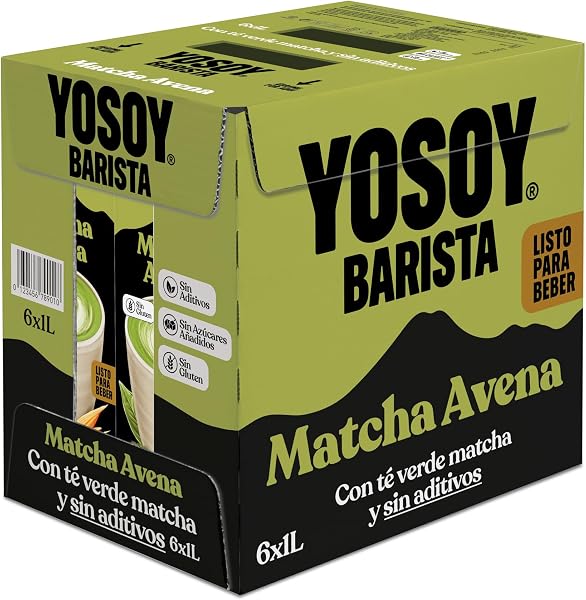 Yosoy Bebida Vegetal de Matcha, Pack de 6 x 1L - 1