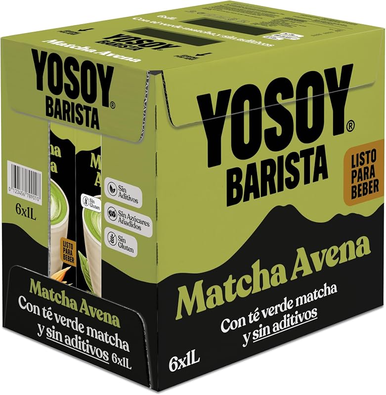 Yosoy Bebida Vegetal de Matcha, Pack de 6 x 1L