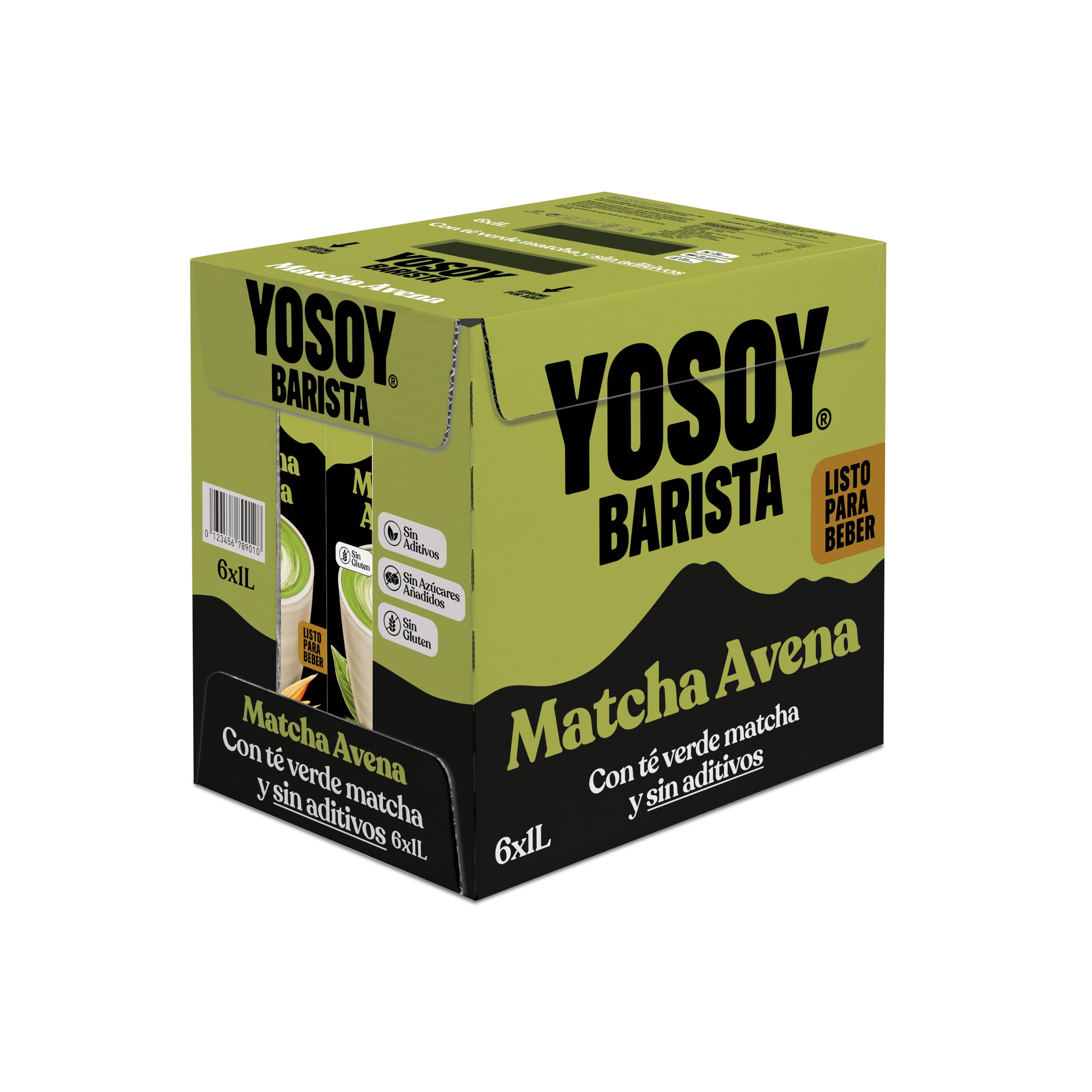 Yosoy Bebida Vegetal de Matcha, Pack de 6 x 1L