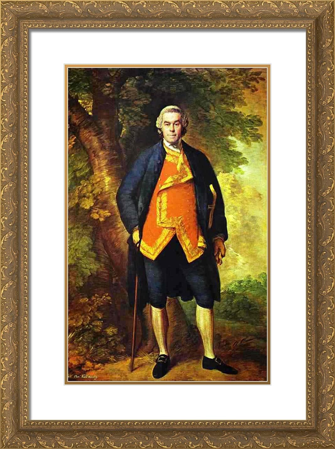 ArtDirect Gainsborough, Thomas 18x24 Gold Ornate Framed Art Print with Double Matting Titled: John 1st Viscount Kilmorey