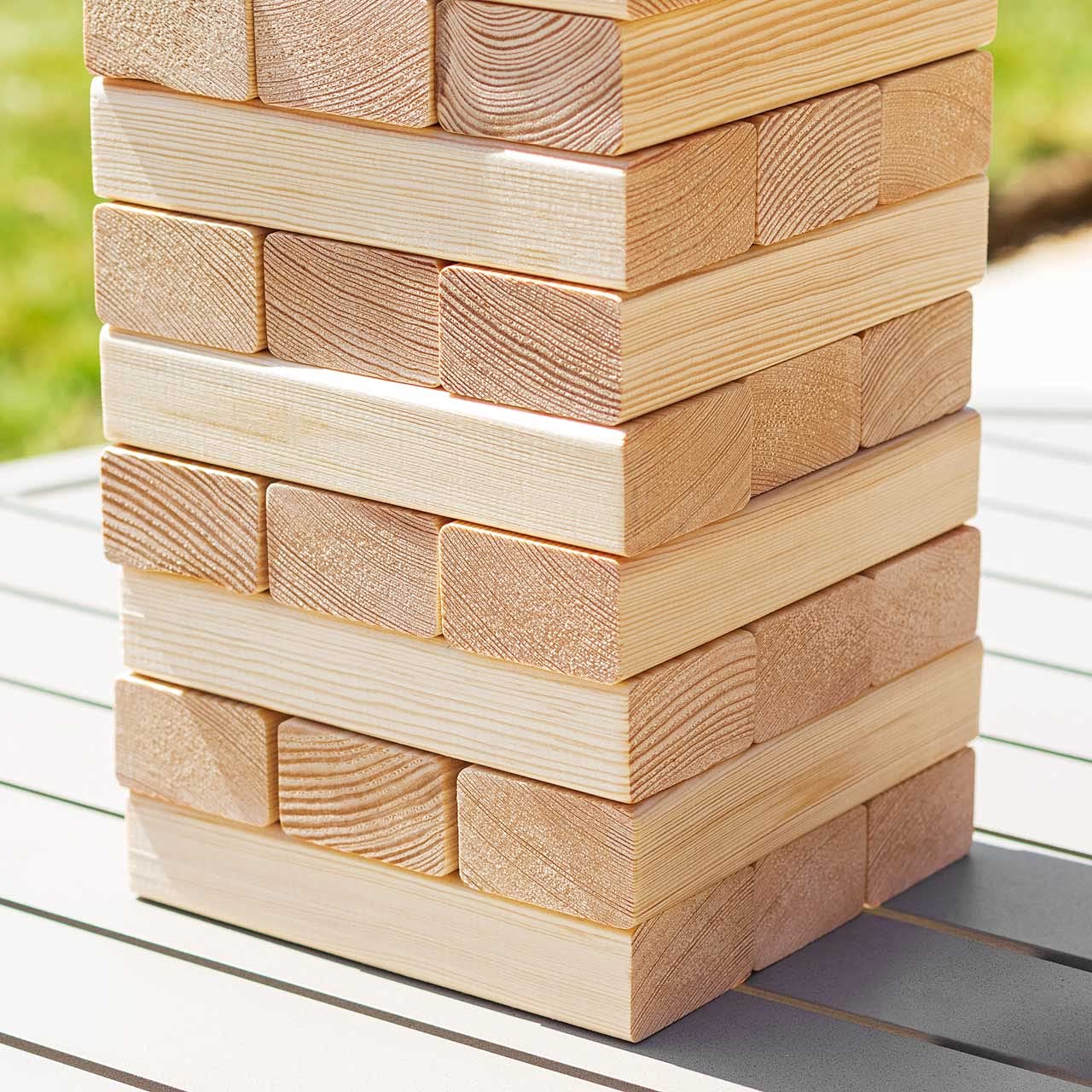 Harrier Großer Wackelturm aus Holz – Gartenspiele für die Familie | Indoor oder Outdoor Spiele | Turmspiel Tumble Tower | Hochwertiges Holz