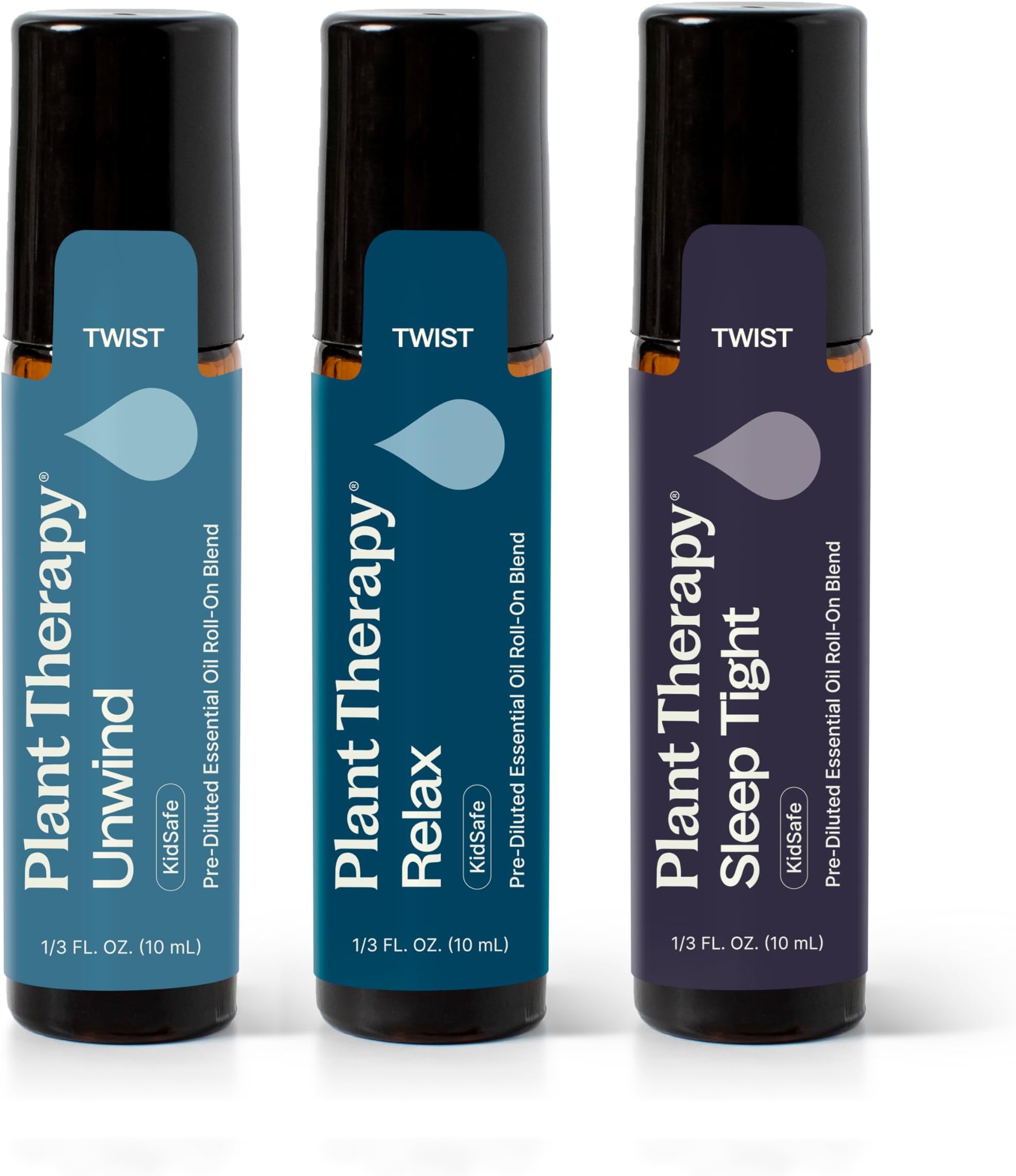 Plant Therapy Sleep Easy Essential Oil Roll On Blend Set 10 mL (1/3 oz) Each of Relax, Sleep Tight & Unwind, Pure, Pre-Diluted, Essential Oil Blends