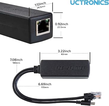 UCTRONICS PoE Splitter USB-C 5V - Active PoE to USB-C Adapter, IEEE 802.3af Compliant for Raspberry Pi 4, Google WiFi, Security Cameras, and More