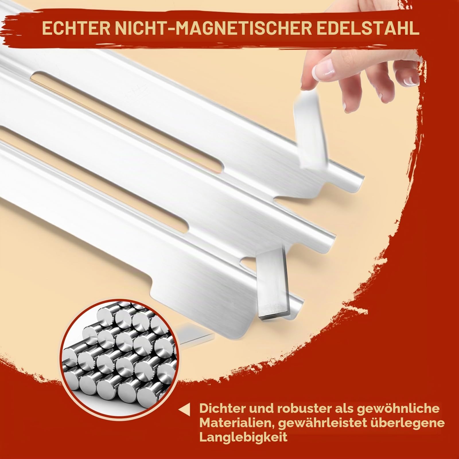 Denmay 44,5 x 15,5cm Edelstahl Brennerabdeckung Ersatzteile für Broilking Imperial & Regal Gasgrill, Heizplatte Flavorizer Bars für Broil King Imperial Regal 420 440 490 590 690 520 570, 6 Stück