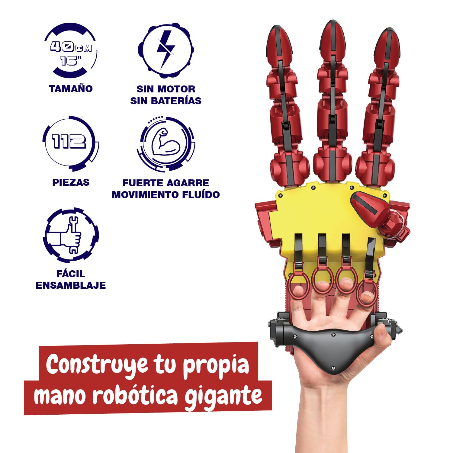 Science4you Kit de Mano Hidráulica Cyborg - Construye tu Propia Mano Robótica Gigante con 112 Piezas, Juguetes Stem Iron, Regalo de Robots Kits de Modelismo para Niños y Niñas de 10 11 12 13 14+ años