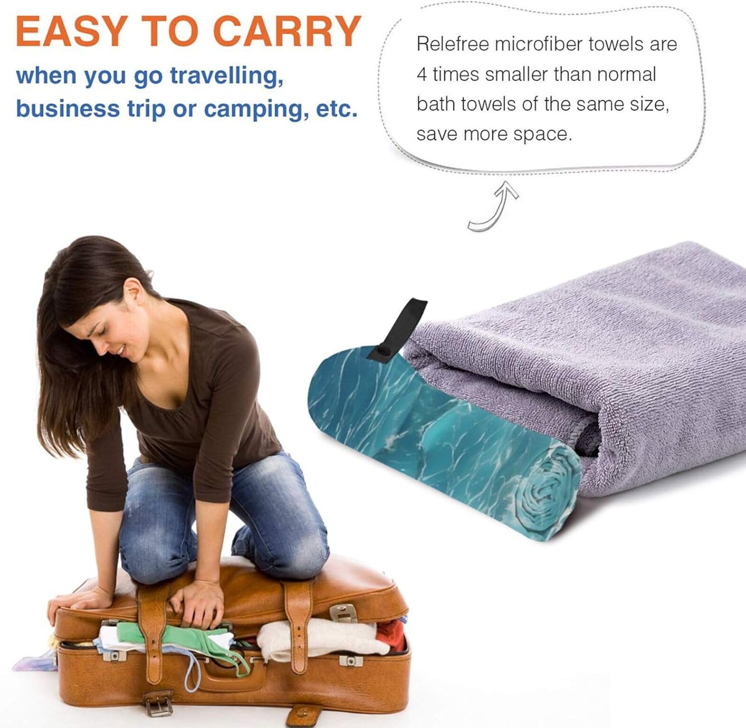 The Deep Ocean Printed Microfiber Towel,Camping Towel,Fast Drying Towel,Soft Lightweight for Gym,Hiking,Yoga,Backpacking