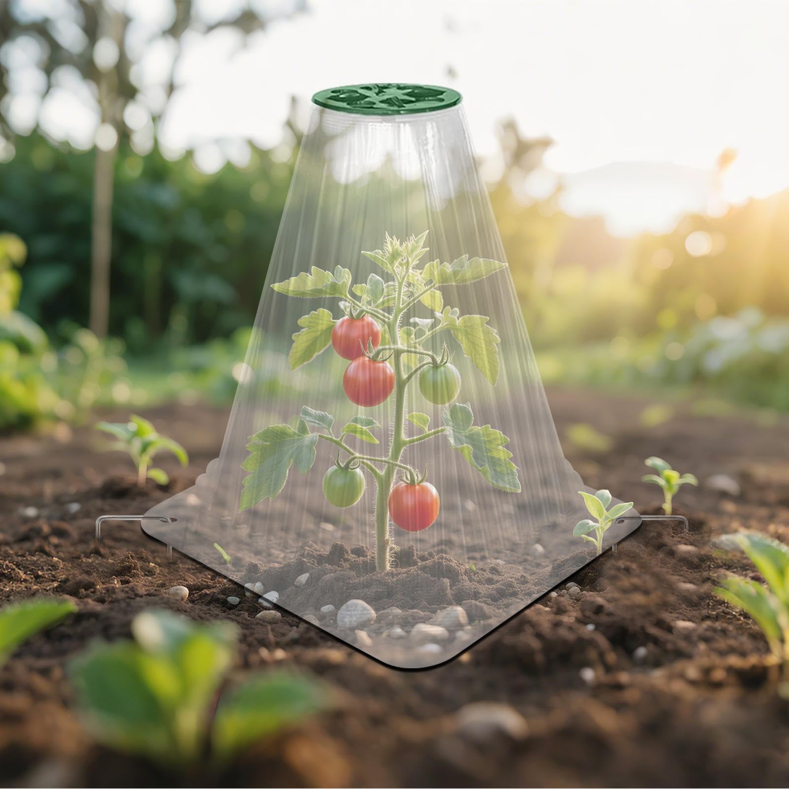 Generisch Cloche pour – Protection des en Forme de Cloche pour l'extérieur, Protection réutilisable avec Trous d'aération et piquets pour Potager Tomate