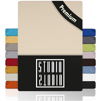 STUDIO Fitted Sheet 120 x 200 cm - 130 x 200 cm Made in Green 100% Cotton Made in the EU Brand Quality Flat Sheet 120 x 200 - 130 x 200 - Cream