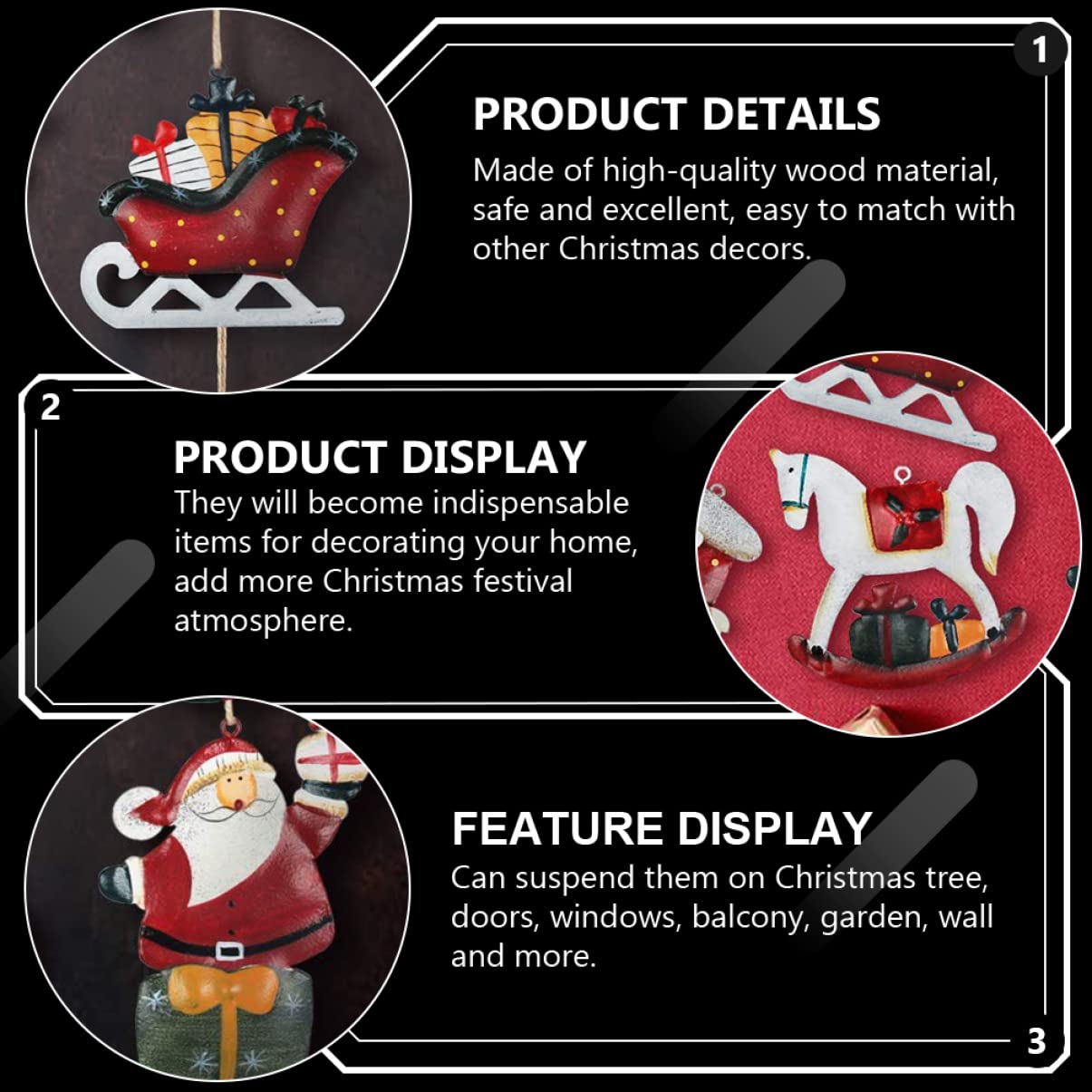 MAGICLULU 2 Sätze Weihnachtsschmuck Weihnachts Figuren Weihnachtsfigur Lebkuchen Dekorationen Mann Anhänger Mit Weihnachtsmotiven Hängende Weihnachtsverzierung Aus Holz Hölzern 12 Stück * 2
