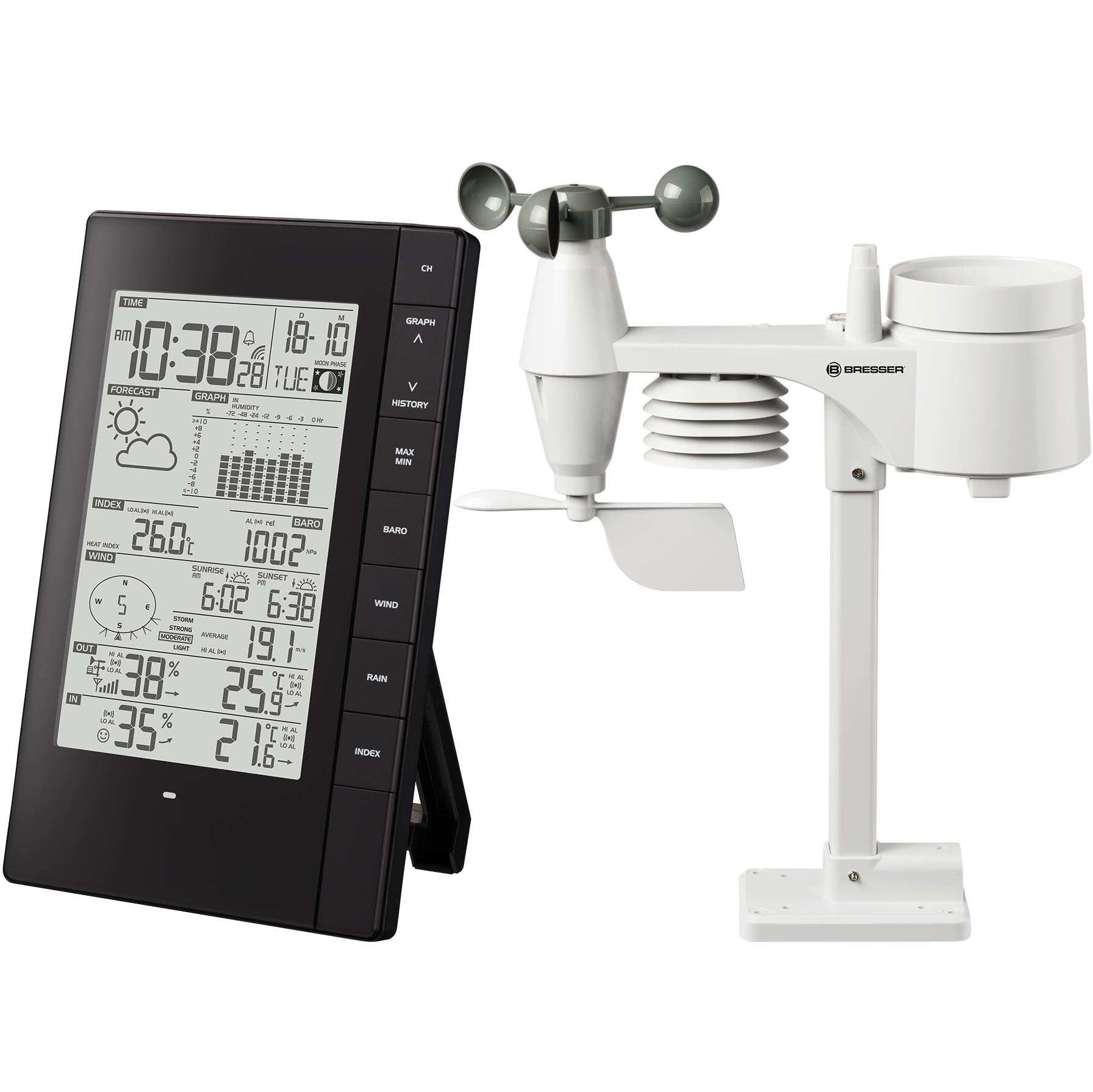 Bresser Estación Meteorológica 5 en 1 para PC con Sensor Exterior