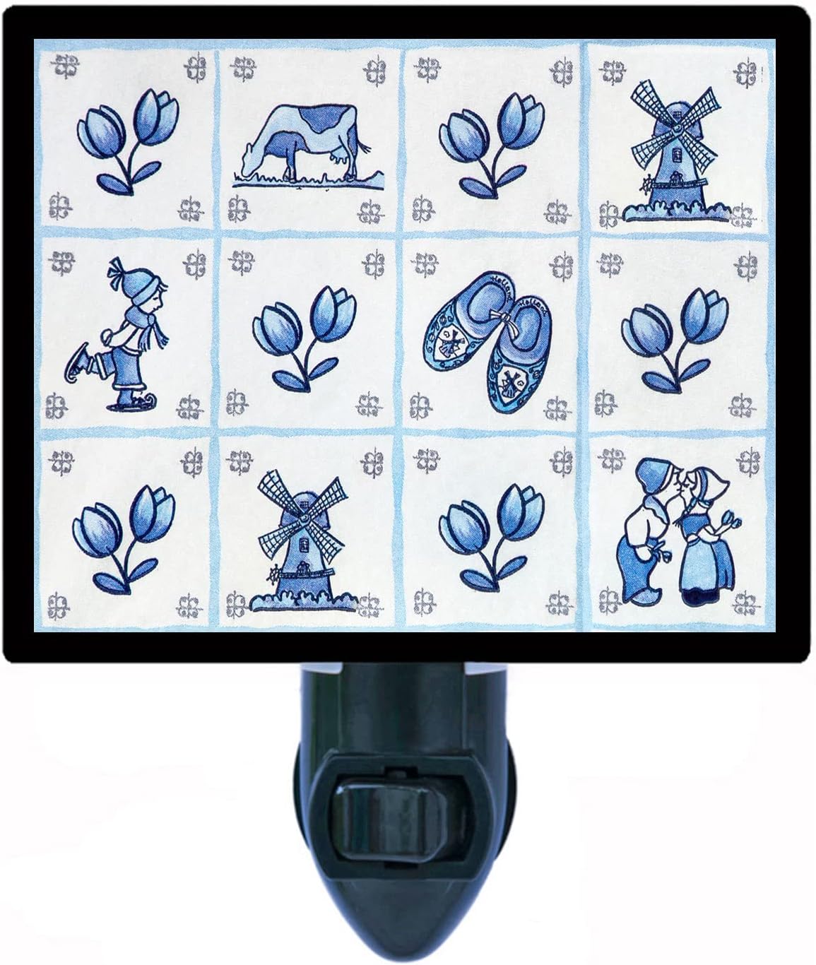 Decorative Photo Night Light, Delft Blue, Holland, Dutch, Netherlands