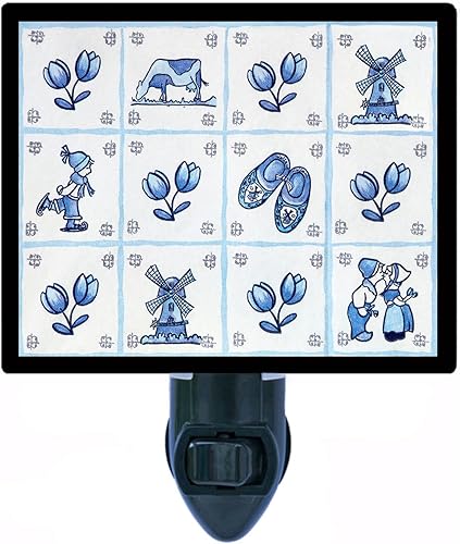 Luz decorativa de la noche de la foto, azul de Delft, Holanda, Holanda, Holanda, Holanda LED Luz de la