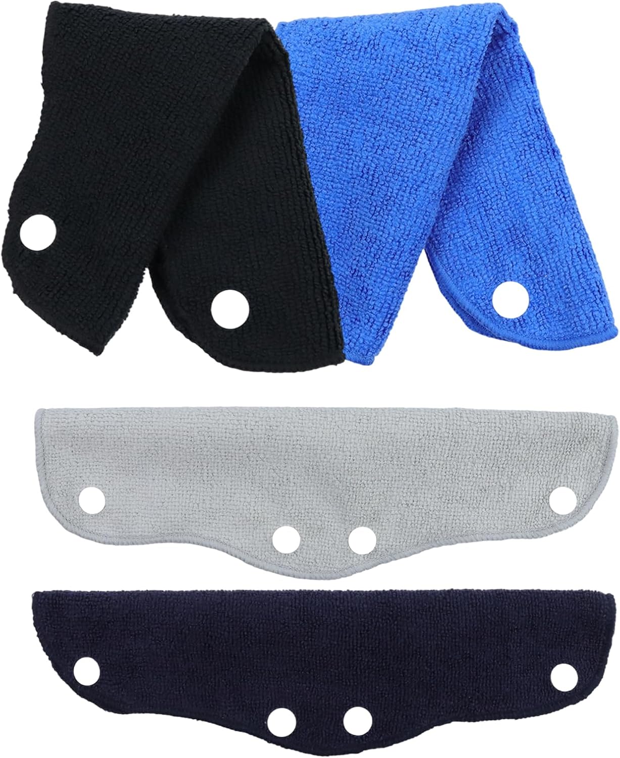 LC LICTOP Hard Hat Sweatband Reusable Snap On Reusable Absorber Hard Hat Liner Washable Sweat Bands, Blue, Gray, Dark Blue, Black, 4 Pcs
