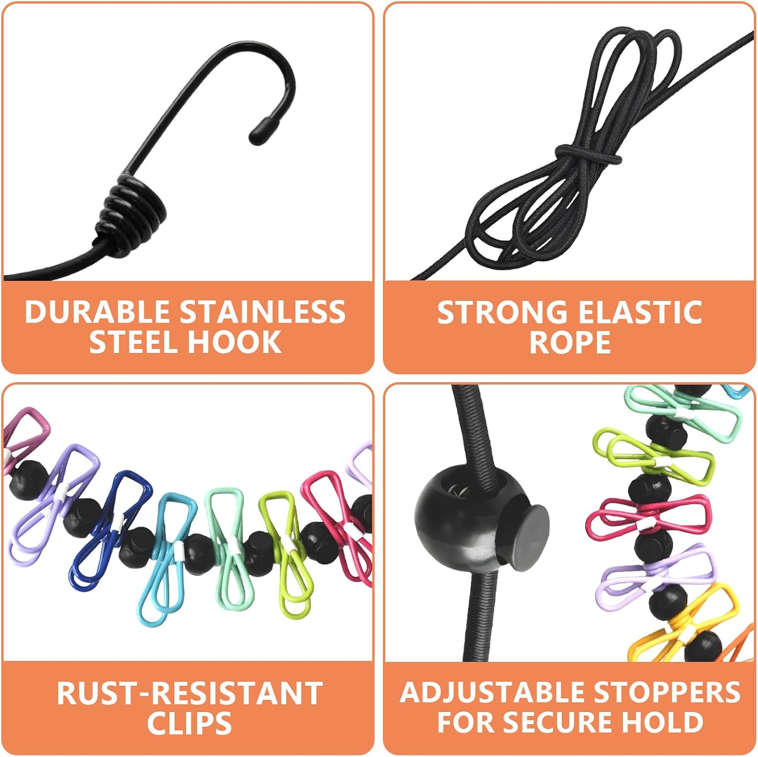 Esoes Magnetic Clothesline for Cruise Ship Cabin Approved - 2026 Updated Super Stronger Magnets,Travel Clothesline for Cruise Ship Essentials Rubber Coated Non-Scratch Strong Magnets, RV and Camping