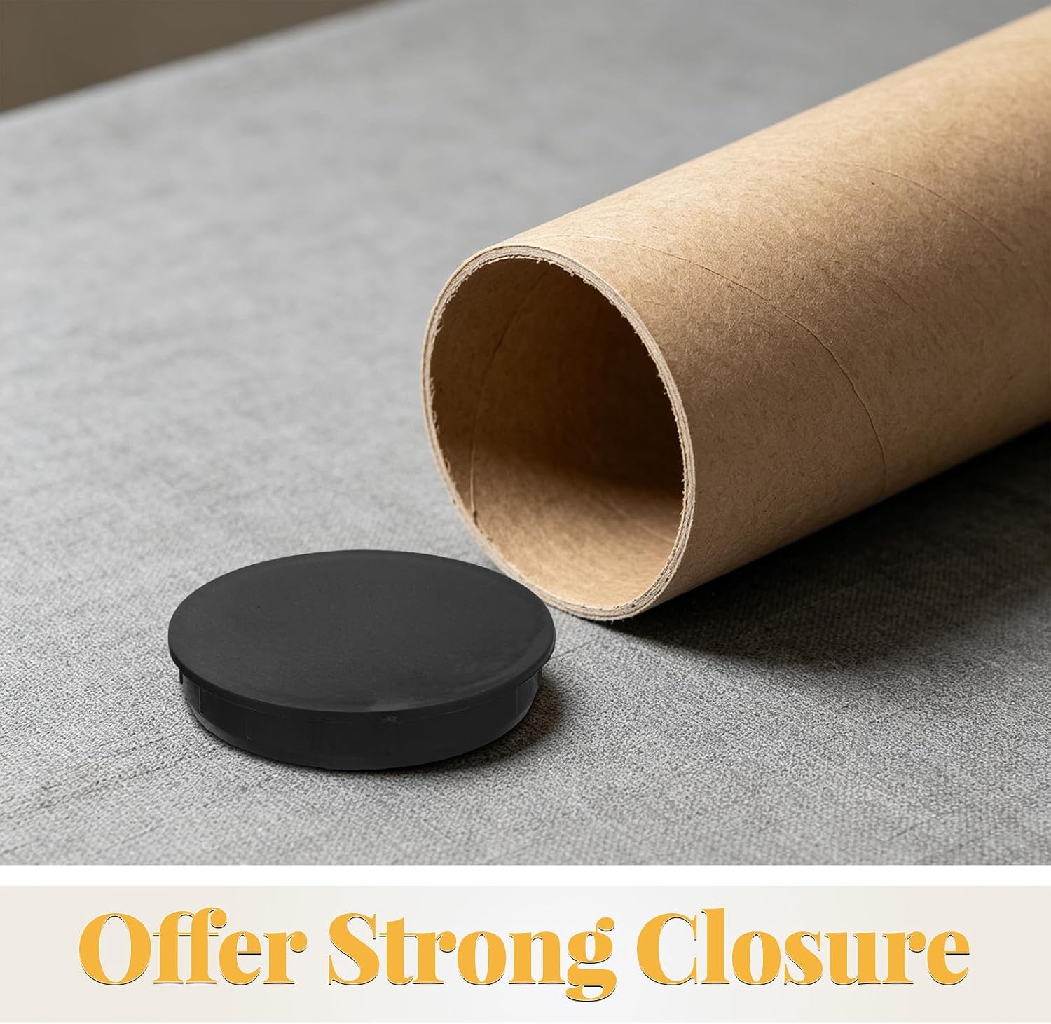 50Pcs Mailing Tube End Cap - Round Cardboard Shipping Tube End Caps - Plastic Poster Container Protective Plug for Storage and Mailing 3" ID