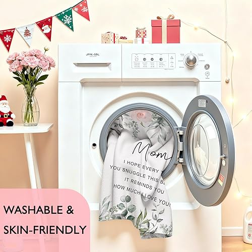 Miniatura 9 de Mocsicka Manta para mamá, manta ultrasuave para regalo de cumpleaños de la madre, manta de forro polar Sherpa para mujer, 50 x 60 pulgadas,