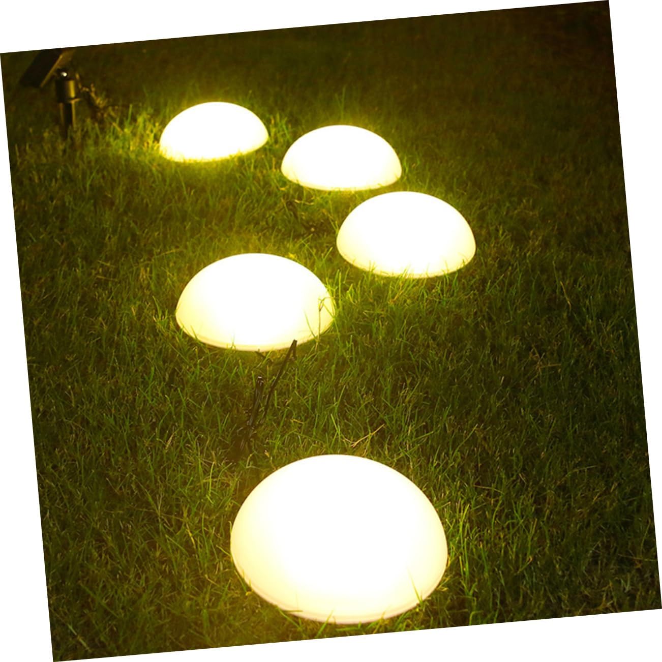 POPETPOP Solar Garden Stake Light Warm Glow Solar Powered Hemisphere Landscape Lamp for Patio Outdoor Decor Weather Resistant Material Easy Installation No Wiring Needed