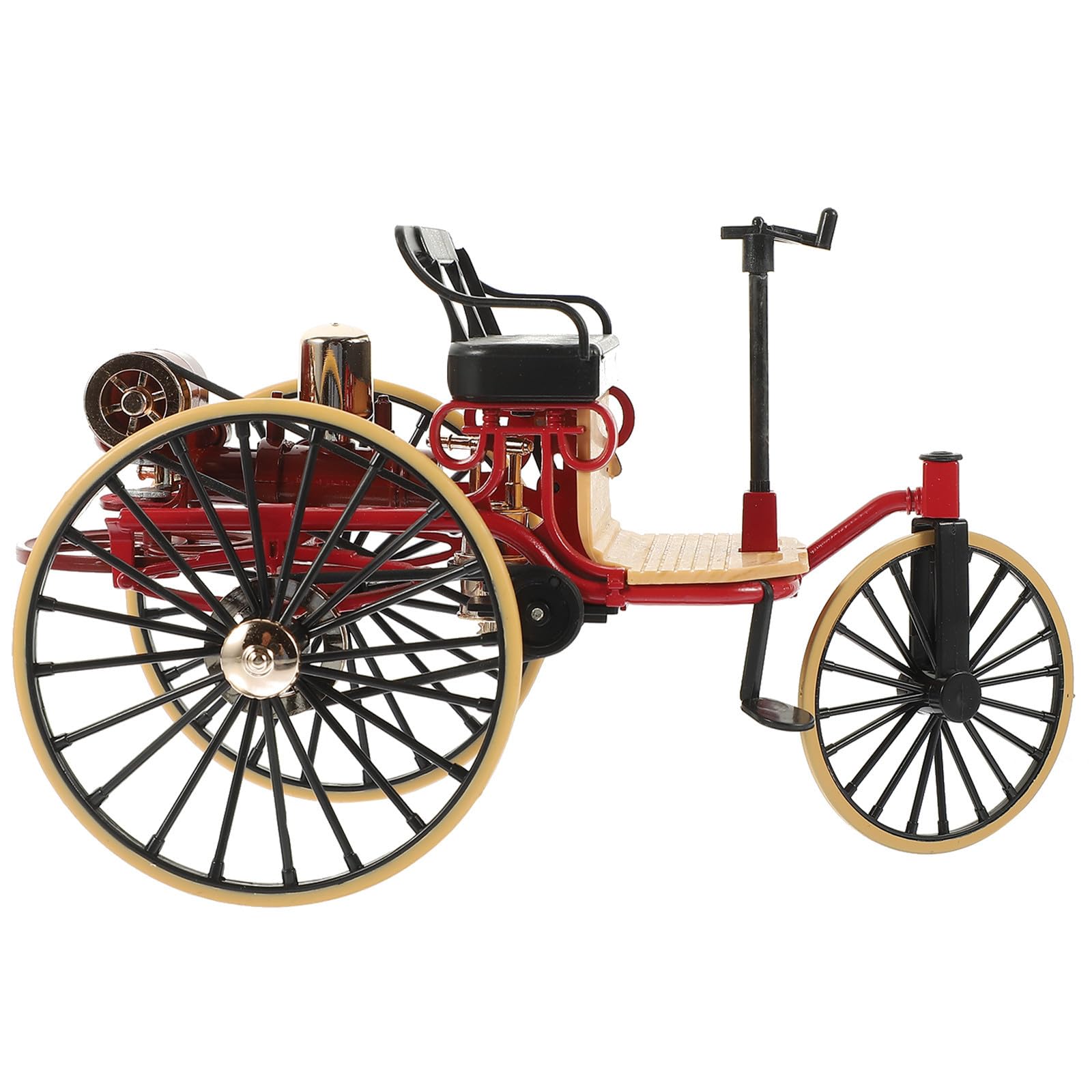 Triciclo vintage en miniatura 1:12 de aleación retro para decoración del hogar