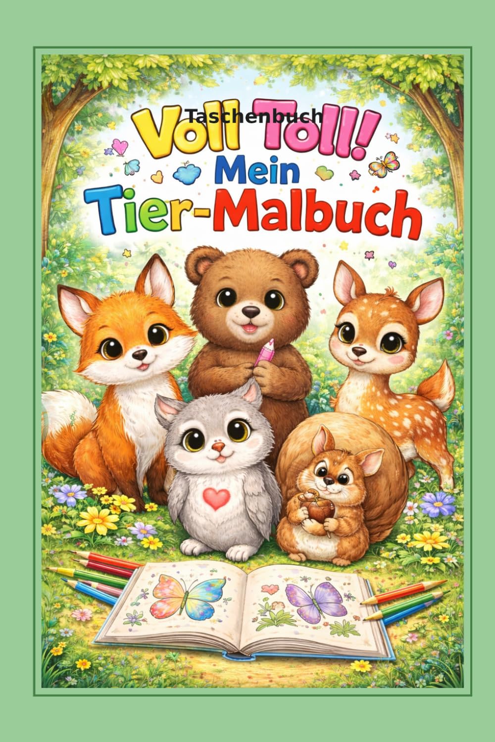 Voll Toll! Mein Tier-Mal-Taschenbuch: 30 süße Tiere zum Ausmalen für Kinder von 4–7 Jahren