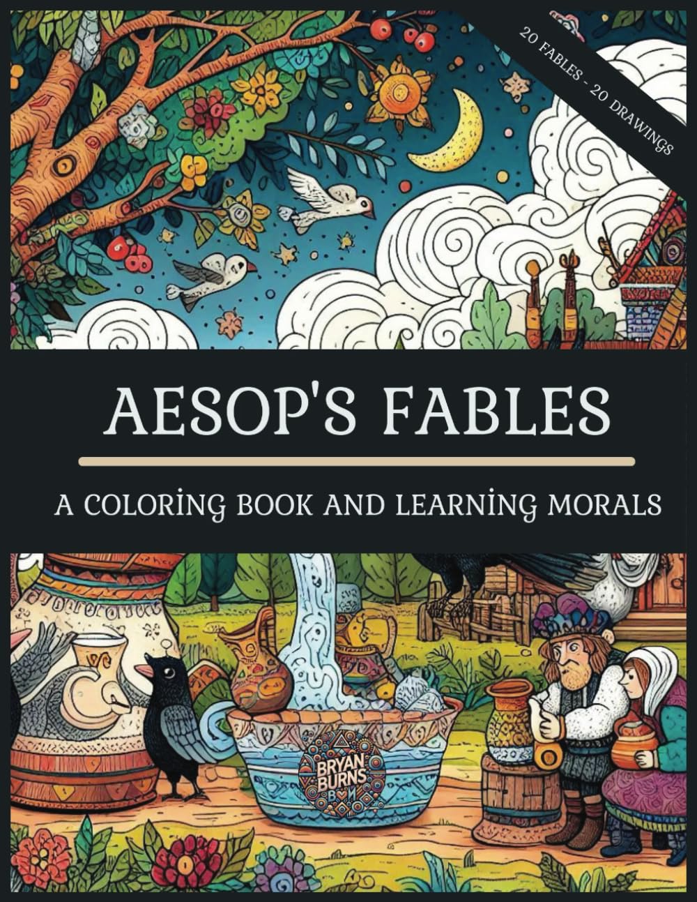 Aesop's Fables: A coloring book and learning morals