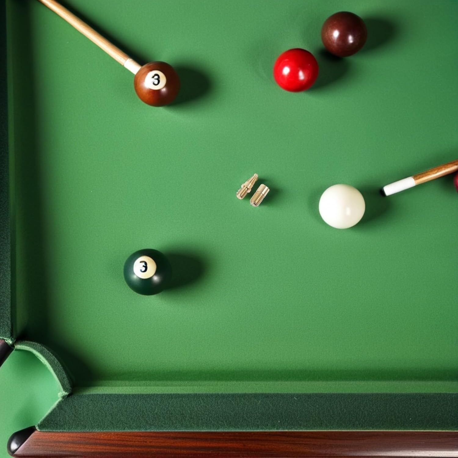 Pool Cue Featuring Stable Connection and Wear-Resistant Design Extension Screws 3 Sets Tower-Shaped Copper Billiard Cue Joint Connectors for Clubs and Public Venues