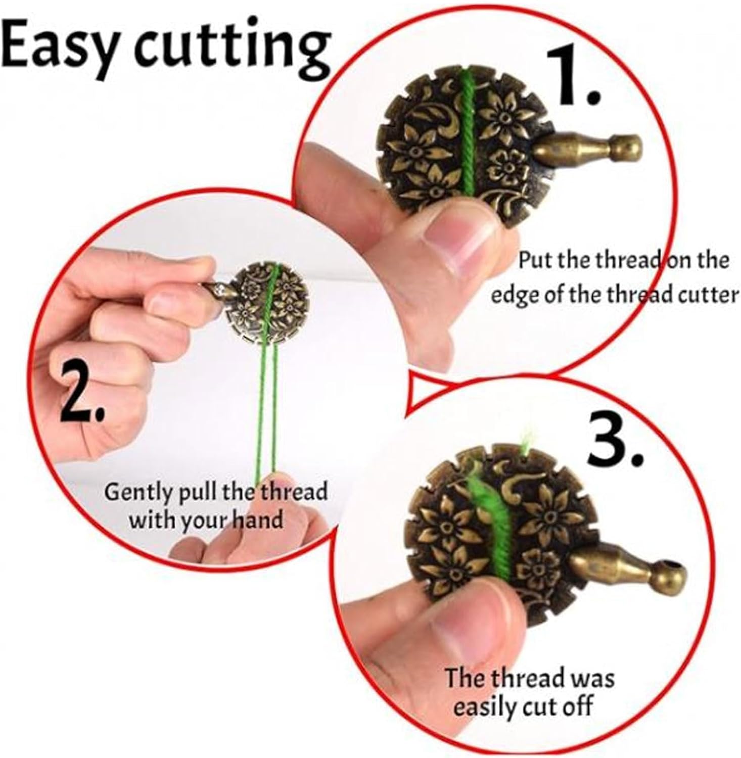 8PCS Yarn Cutter Pendants Metal Thread Cutter Pendant Round Shape Yarn Cutter Pendant, Yarn Cutter Pendants, Round Shape Yarn Cutter Pendant for DIY Sewing Tools