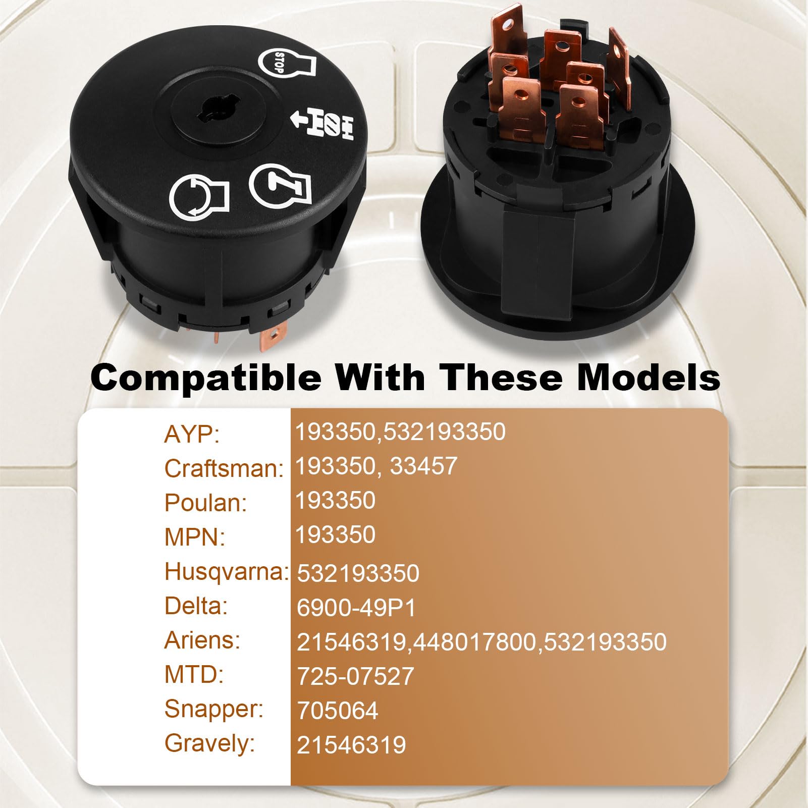 【R】BrightWin R】BrightWin Lawn Mowers Tractor Ignition Switch with 4 Positions