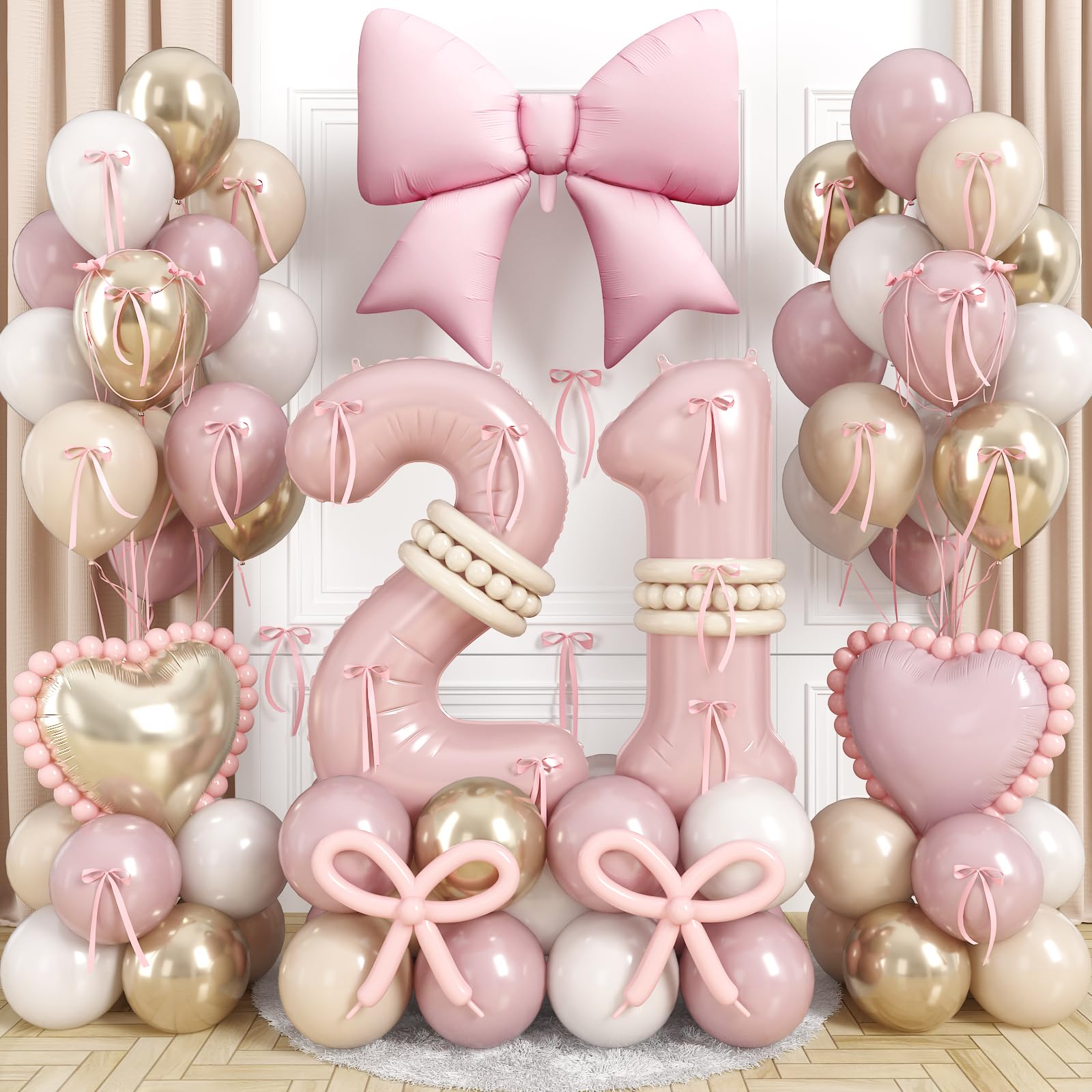 Light Pink 21 Number Balloon Set (Jobkoo)