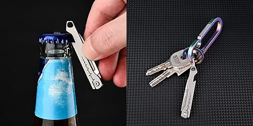 Miniatura 6 de Llavero de aleación de titanio, pequeño cuchillo de bolsillo plegable para mujeres y hombres con 10 cuchillas adicionales #11