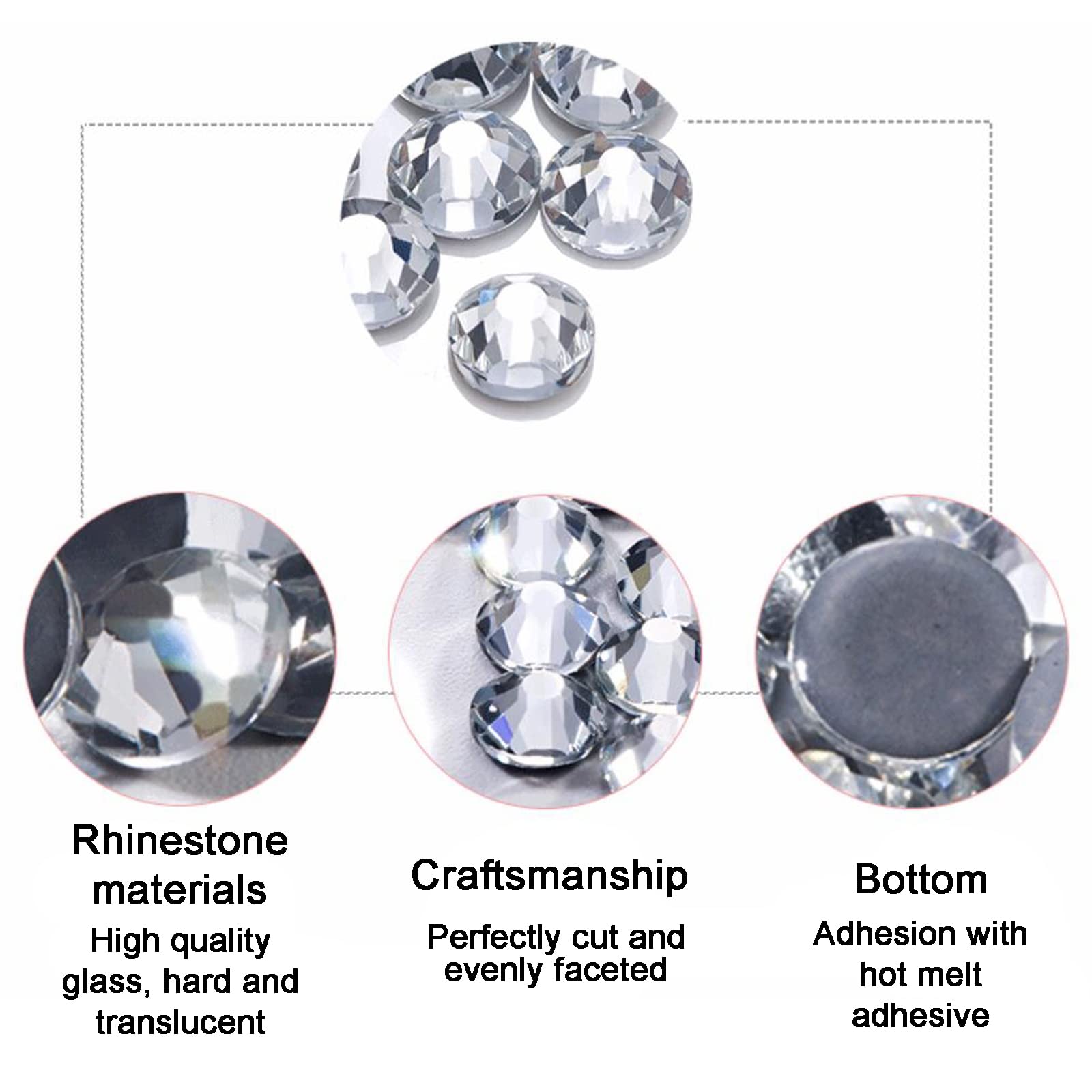 SS3/1440 pezzi di strass in vetro, gemme artificiali per Nail