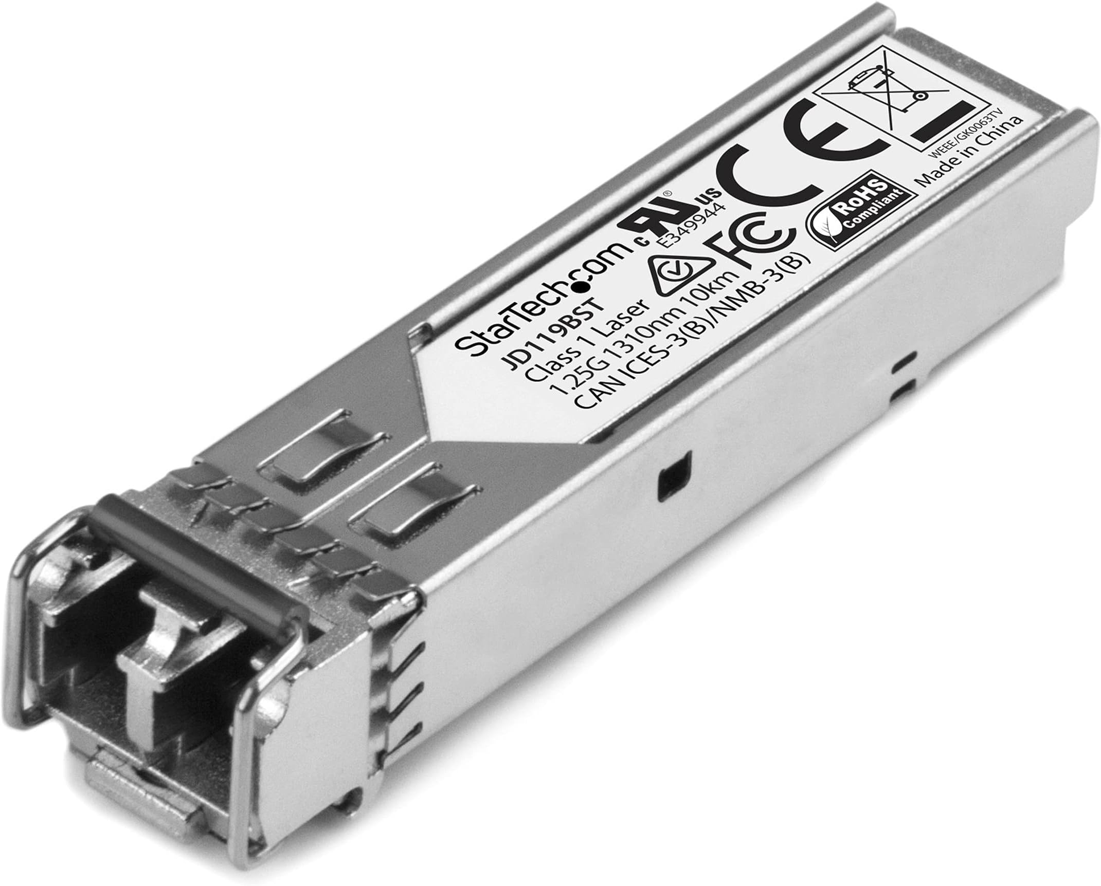 StarTech.com HPE JD119B Compatible SFP Module - 1000BASE-LX - 1GbE Single Mode (SMF) Fiber Optic Transceiver - 1GE Gigabit Ethernet SFP - LC 10km - 1310nm - DDM HPE 5900, 12500, 5500 (JD119BST)
