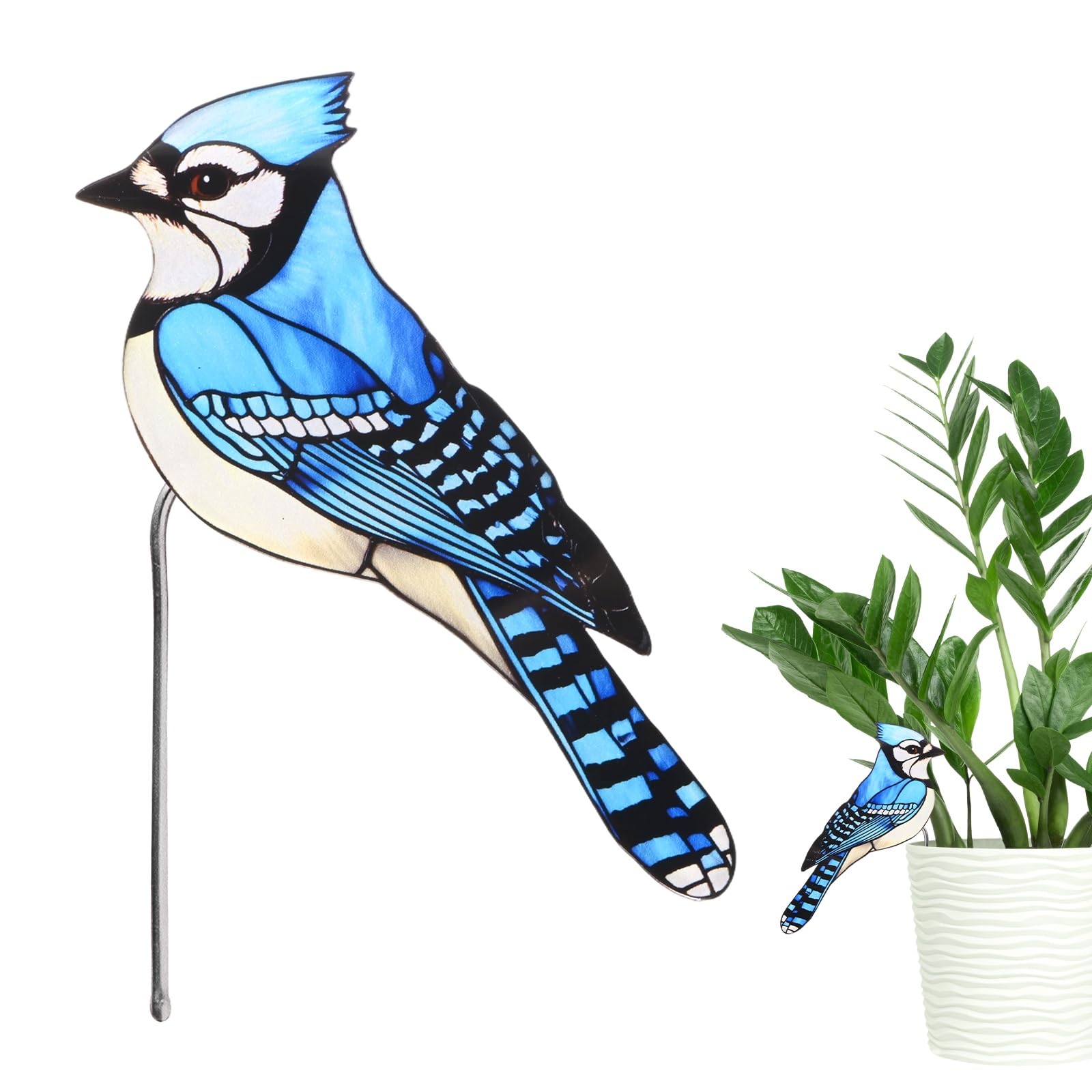 M METERXITY 1-Pack Bird Flower Pot Huggers 3.5" Acrylic, Bird 13