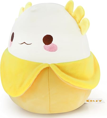 Miniatura 3 de Juguete de peluche de ajolote de plátano, 10.7 pulgadas, suave juguete de peluche de ajolote de plátano, animales de peluche Kawaii para niños,