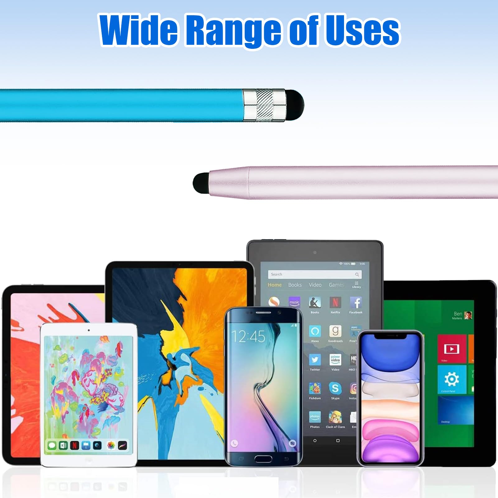 4er Set Tablet Stifte Mit Faserspitze – 2-in-1, 6mm/4.5mm, Kompatibel Mit Allen Touchscreens