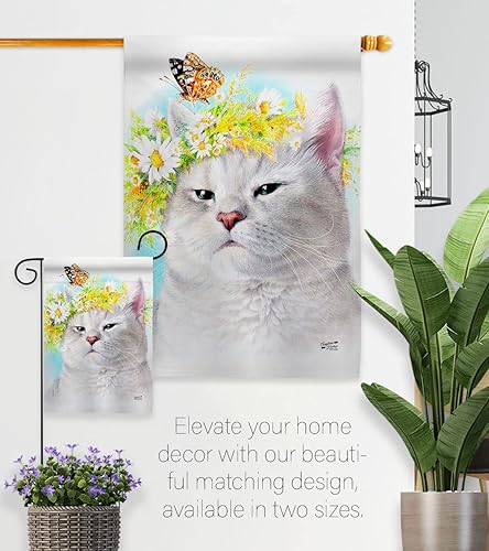 Miniatura 8 de Kit de bandera de casa de gatito de jardín con diseño de gato y gatito maullido de piel de pata de mascota de la naturaleza de la granja animal