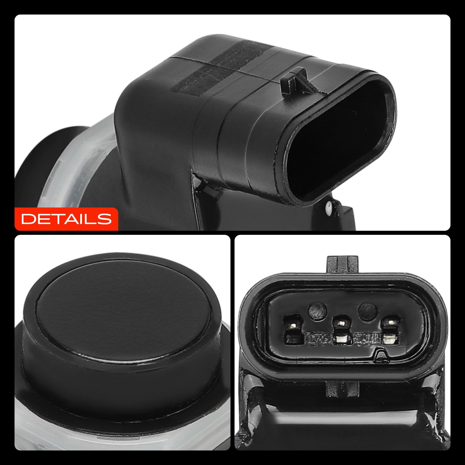 Frankberg 4 sensori di parcheggio a 3 Poli per assale anteriore e assale | Compatibile con: Serie 6 Cabrio E64, Serie 6 E63, X3 E83, X6 E71 E72, X5 E70, Serie 5 E60, Serie 5 Touring E61