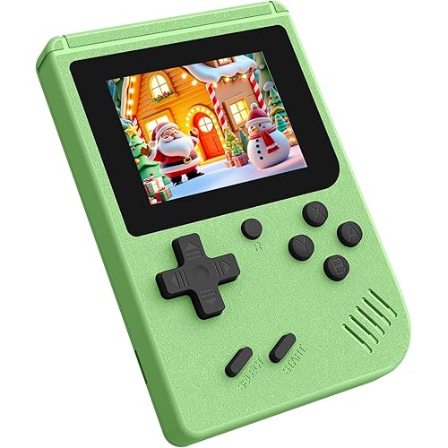 Retro Handheld Game Console, 3.0 Inch IPS Screen Retro Gaming Console, Built-in 400 Classic Retro Game Console, 1020mAh Rechargeable Battery, Portable Arcade Video Gaming Console (Green)