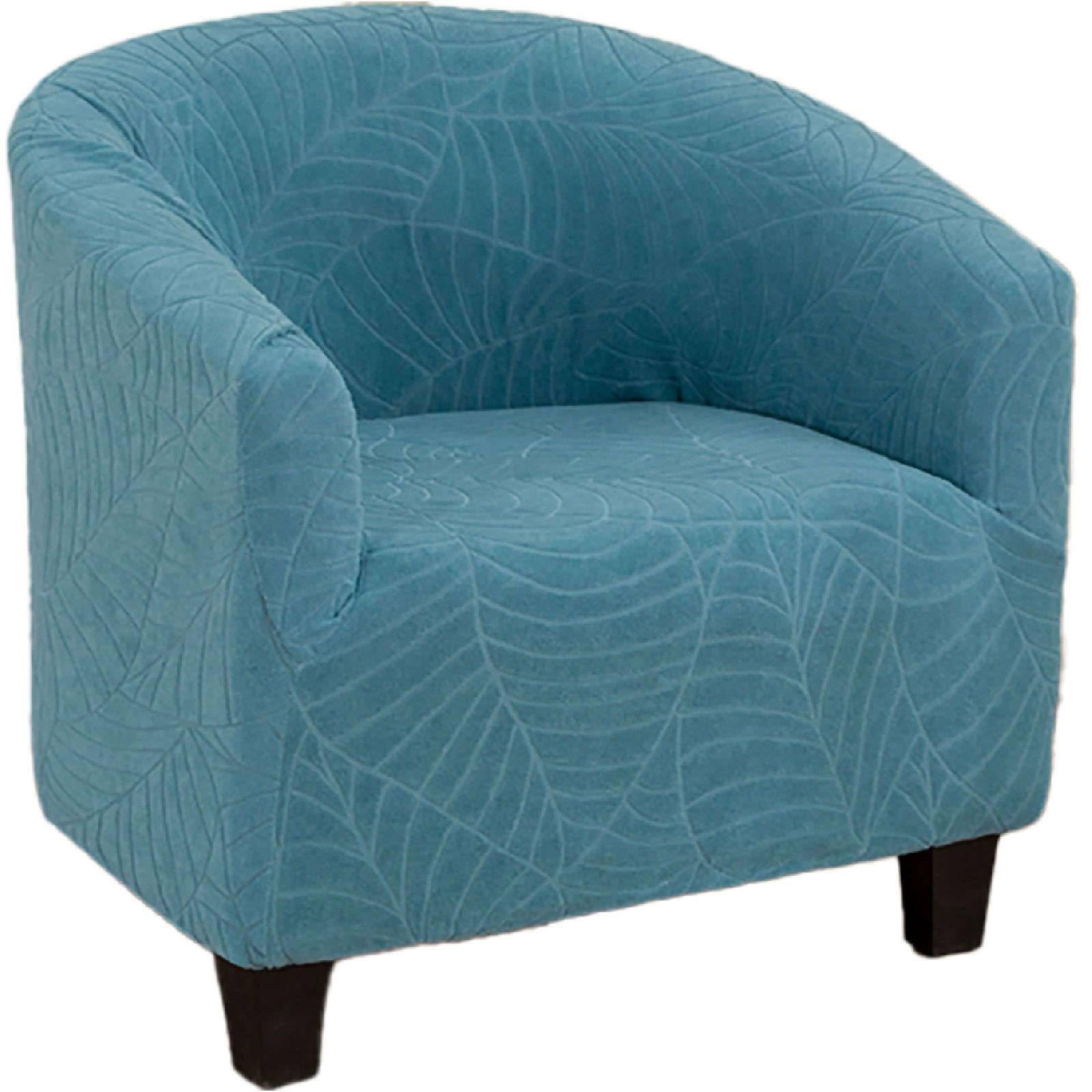 ZRCYXDW Club Chair Slipcover, 1 Piece Stretch Barrel Chair Cover Spandex Tub Chair Covers with Elastic Bottom Armchair Covers Furniture Protector for Living Room Hotel-Blue-1 Piece