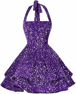 Sequin Short Homecoming Dress for Teen Sparkly Halter Prom Sweet 16 Dresses RO234 - Buy now