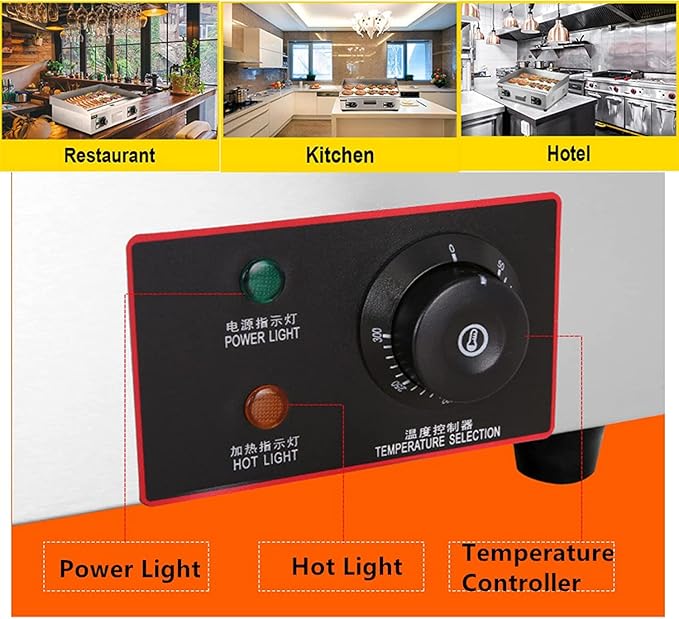 Sartén Eléctrico Grande 3KW 220V con Control de Temperatura miniatura 5