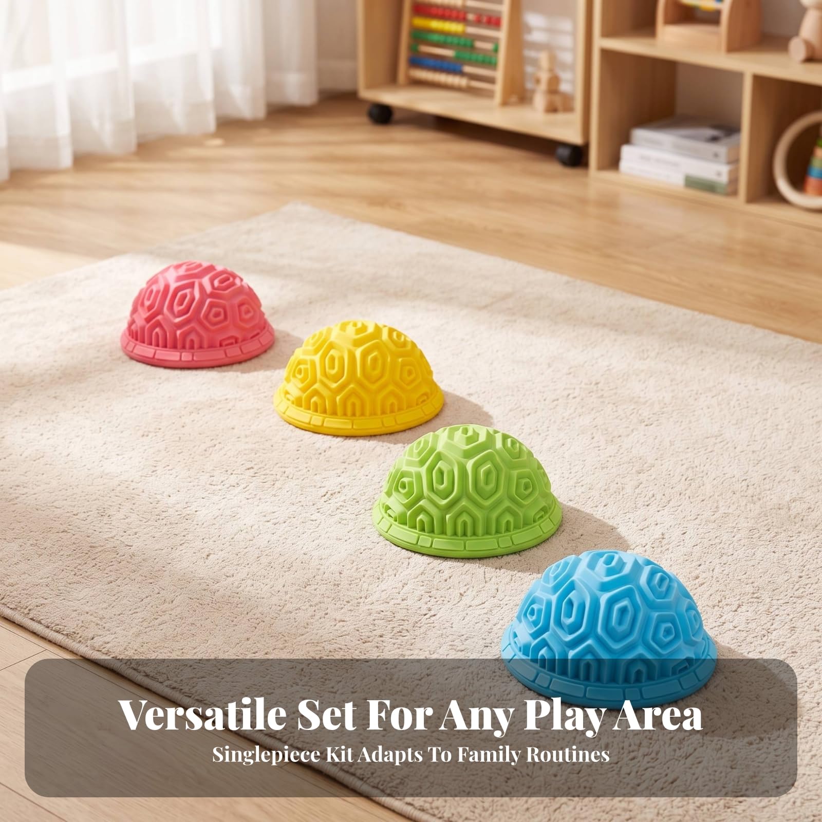 harayaa 4 Piezas Juguetes Río Equilibrio Interactivo, Obstáculos Equilibrio para Niños, Portátil, Piedras para Saltar, Casa